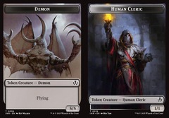 Demon (0006) // Human Cleric (0019) Double-Sided Token